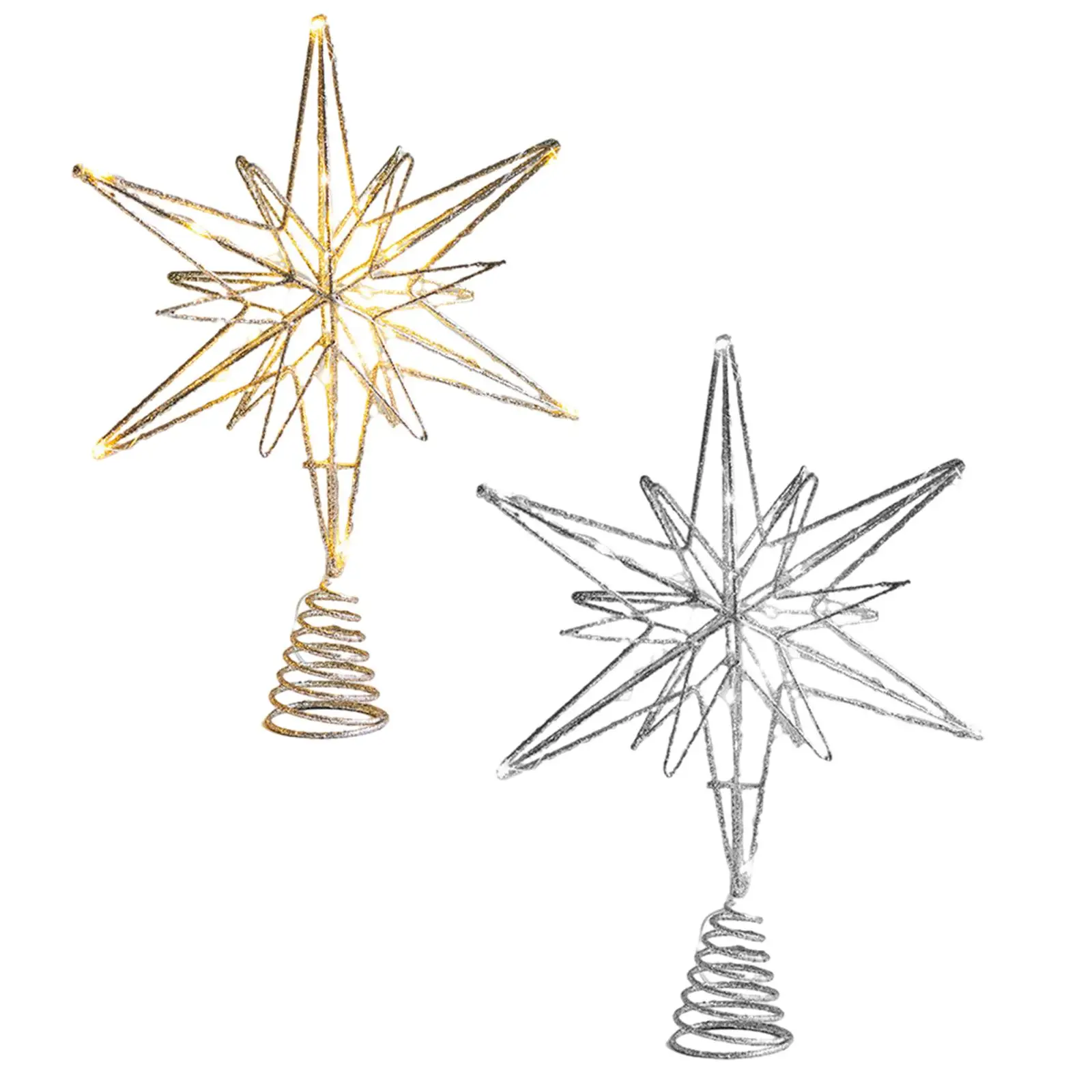 

Christmas Tree Top Lighted New Year Xmas Ornaments Indoor Holiday Hollow Star Lighted Star Treetop Christmas Tree Ornament Decor
