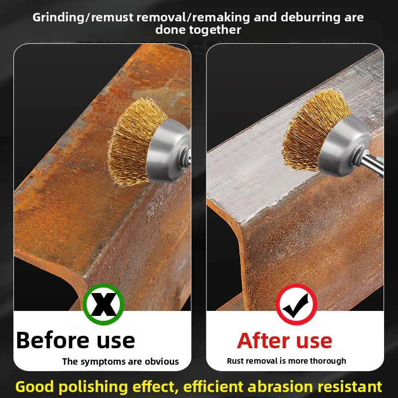 와이어 플라워 헤드 목공 연마 T자형 펜 브러시 구리 와이어 브러시 가구 나무 조각 뿌리 조각 연마 헤드