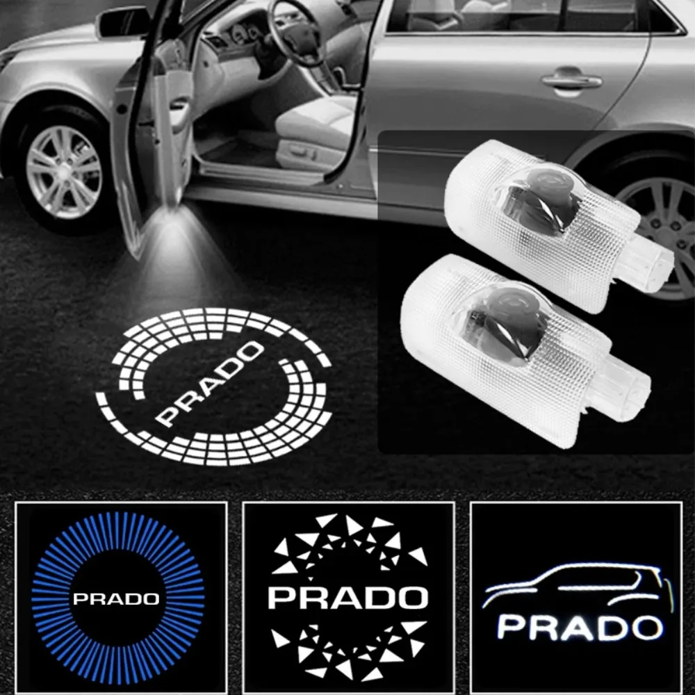 Car Door Welcome Lights Logo for Toyota Prado 2010-2019 90 120 150 J90 J120 J150 LC90 Laser Decor Project Ghost Lamp Accessories