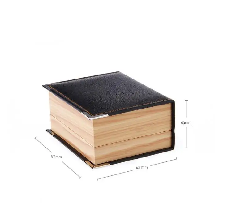 

50pcs Top Quality Faux Leather Wood Grain Cuff Button Box Cuff Link Packaging Box Gift Box Cufflink Boxes ni585