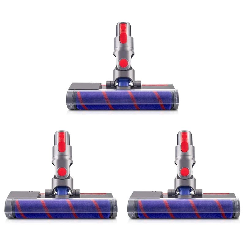 3X мягкая роликовая щетка для Dyson V7 V8 V10 V11 V15, беспроводные пылесосы, детали, насадка для паркетного пола