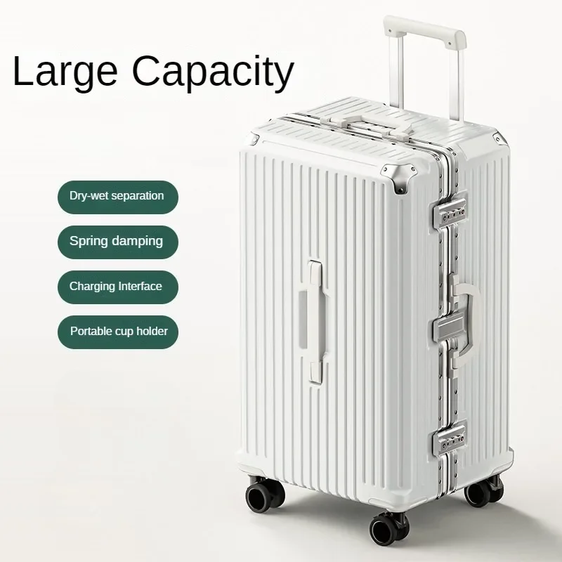 New Design Suitcase Travel Rolling Luggage Large Capacity Trunk Aluminum Frame Sturdy Suitcases Silent Universal Wheel luggage