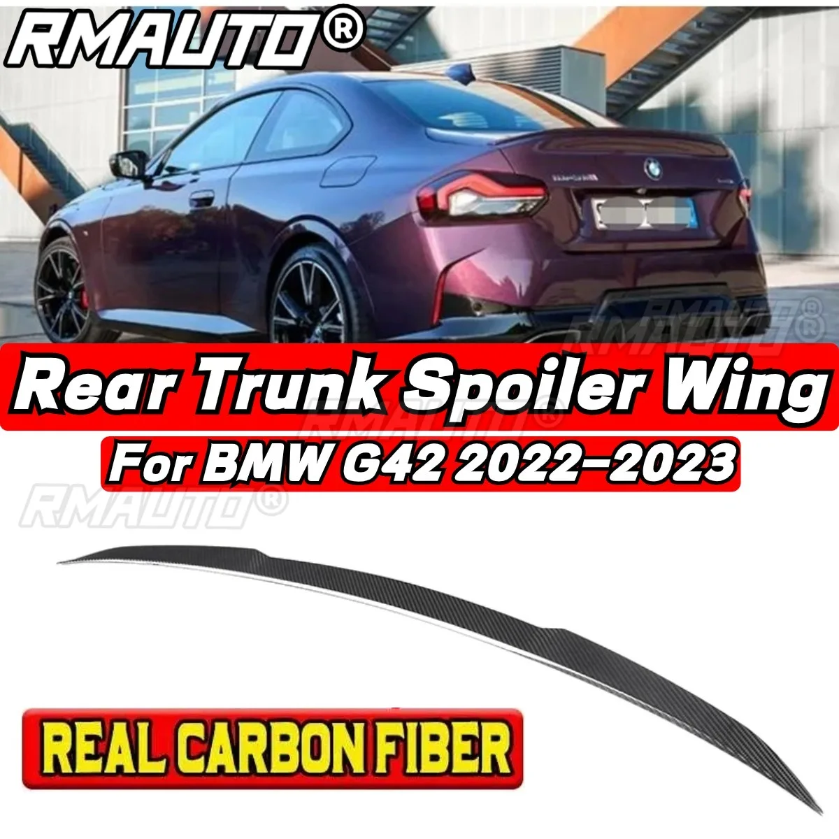 

Car Rear Trunk Spoiler Car Rear Spoiler Wing Exterior Part For BMW 2 Series G42 M235i M240i Coupe 2022+ Car Accessories