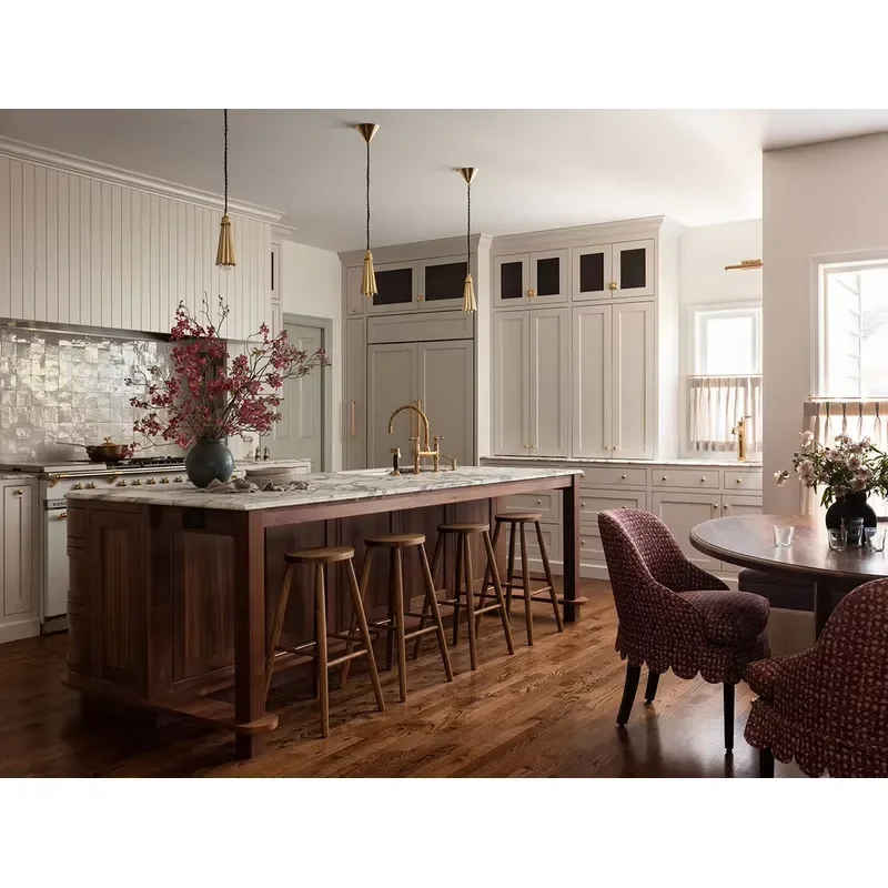 American Style Baking Paint Process Kitchen Cabinet and Island Kitchen Cabinets Product