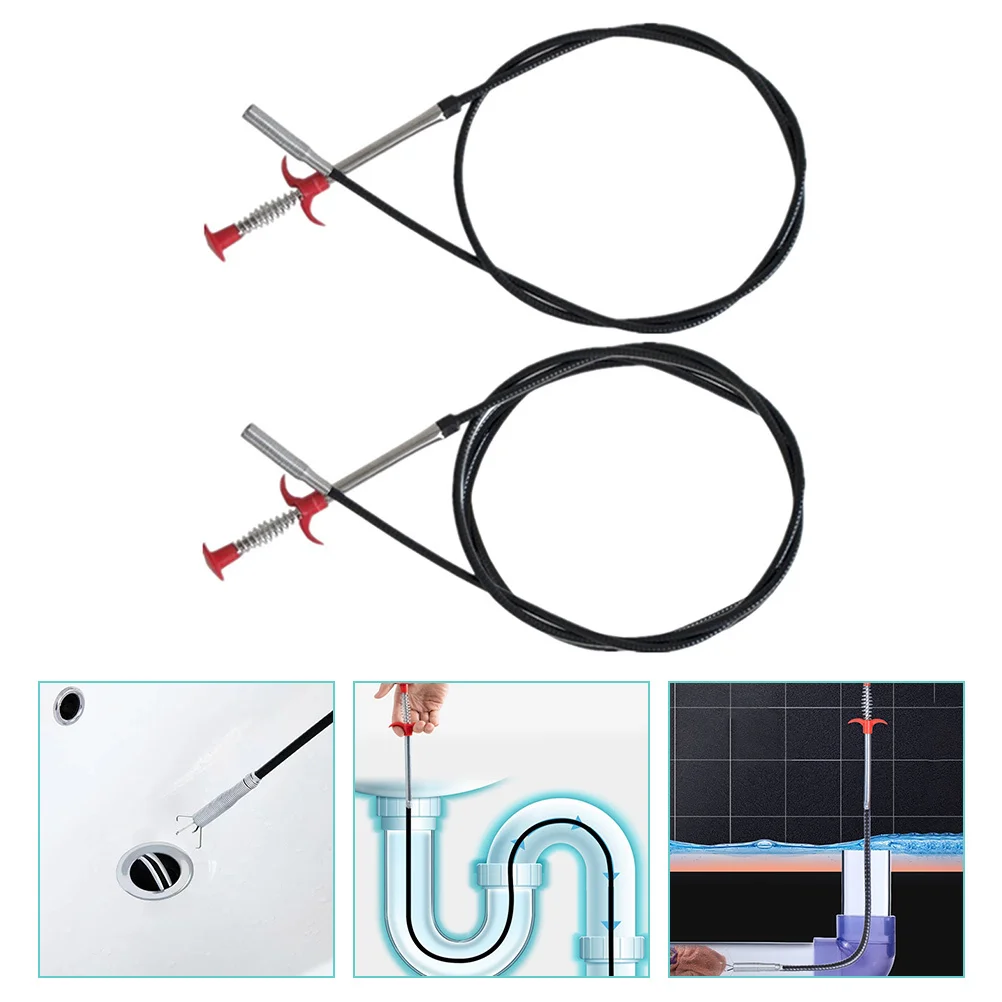 2 pezzi flessibile grabber strumento drenaggio intasamento rimozione scarico dei capelli strumenti per pulire tubo flessibile clip per lavandino della doccia dragaggio pulizia della casa