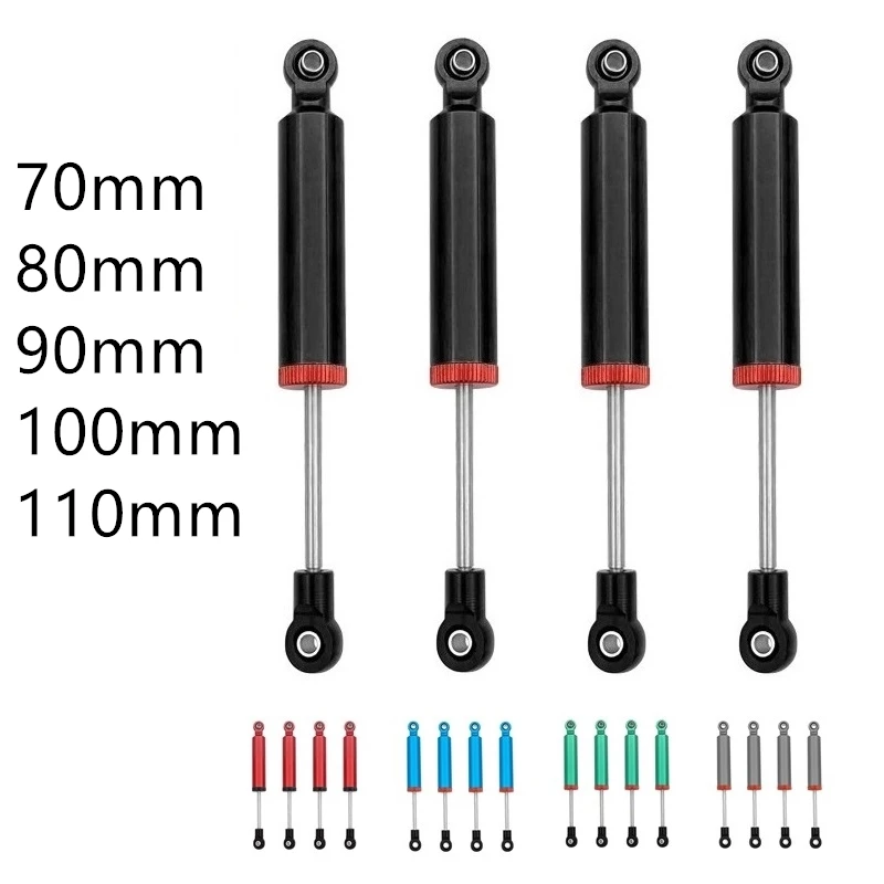 4pcs Built-in Spring Shock Absorber 70/80/90/100/110mm Oil Damper For 1/10 RC Crawler Car Axial SCX10 TRAXXAS TRX4 Redcat Gen8