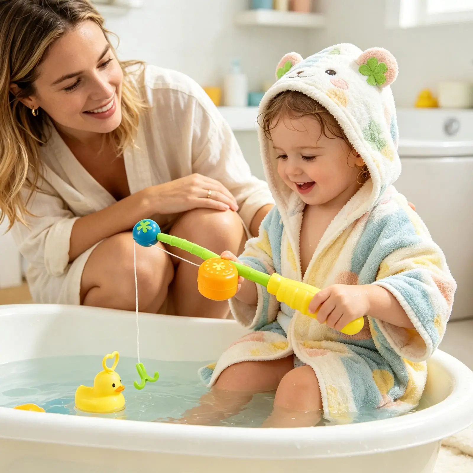 Kids Fishing Toy Catch Duck Water Play Activities Educational Toy with Pole Rod for Kids Boys Girls Kindergarten Daycare view 2