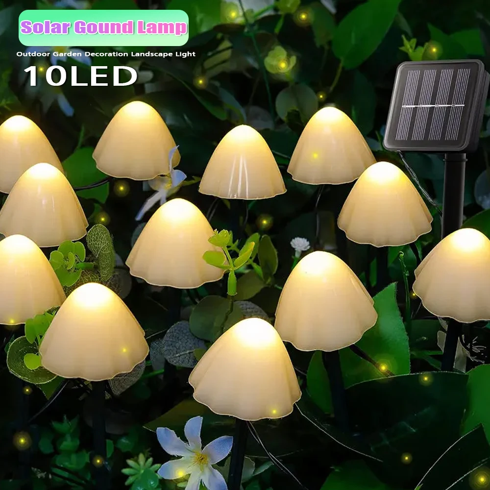 

Set Of 10/20Pcs 8 Modes Mushroom Solar Lights Solar Pathway Lights Outdoor Fairy Light For Garden Backyard Lawn Party Christmas