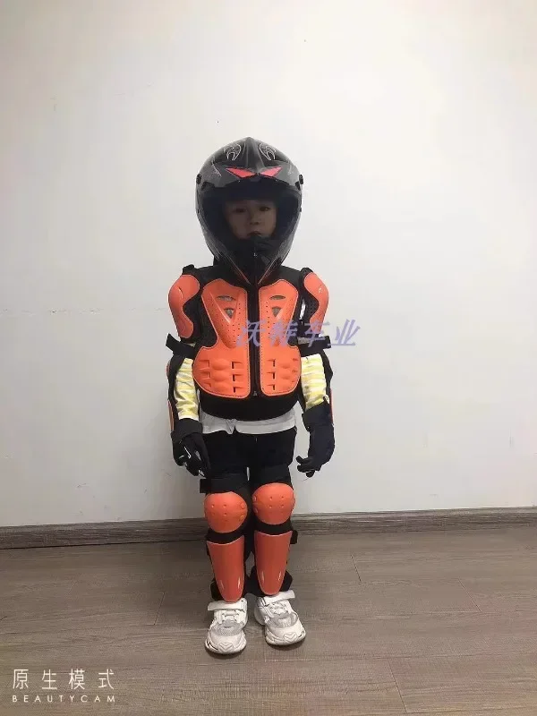 Children's racing bike riding cross-country motorcycle anti-fall protective gear chest protector knee protector wrist jacket