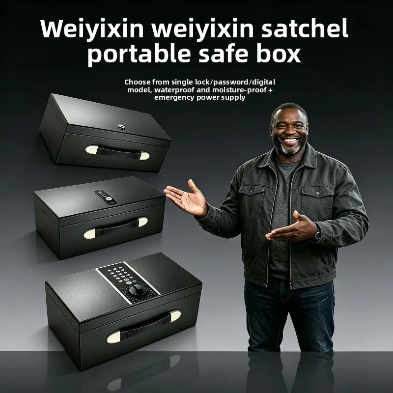 Electronic Password Fireproof Waterproof Shockproof Safe Smart Portable Handheld Steel Safe for Home Vehicle Office Personal Use