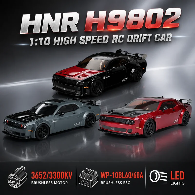 Hot HNR H9802 1/10 Brushless Simulation Panther SRT Remote Control Electric Flat Run High-speed Drift Vehicle 4WD Model With LED