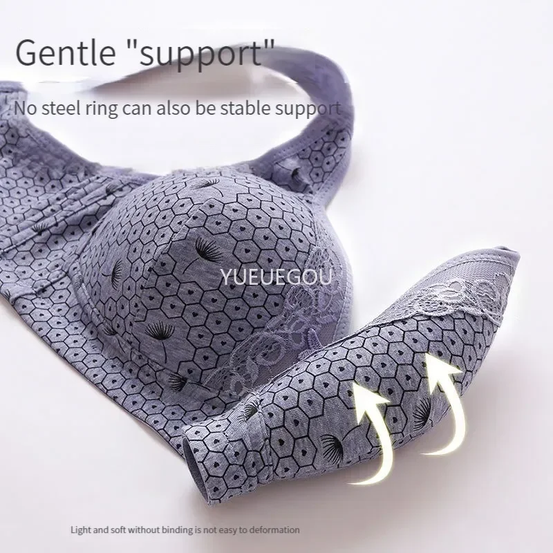 Podprsenka push-up pro větší prsa - nastavitelná ramínka s krajkovým lemem, plné zakrytí, pohodlná opora, podprsenka s kosticemi pro velké poprsí - náhled 4