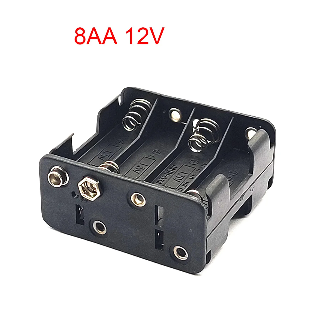 2/4/6/8 Slot AA Double Sided Battery Holder AA Battery Box with 9V Buckle 1x 2x 3x 4x AA Battery Box DIY