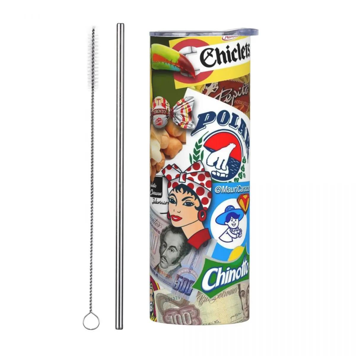 

Ареас Венесуэла, стакан из нержавеющей стали, кружка с вакуумной изоляцией, термохолодная бутылка, соломинка с крышкой, 20 унций