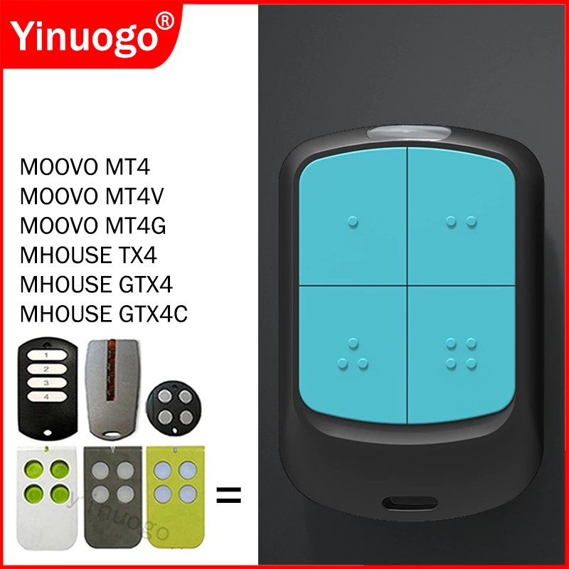 

MHOUSE GTX4 TX4 GTX4C MT4 MT4V MT4G Garage Door Remote Control 433.92MHz Rolling Code Programming Motor Gate Receiver