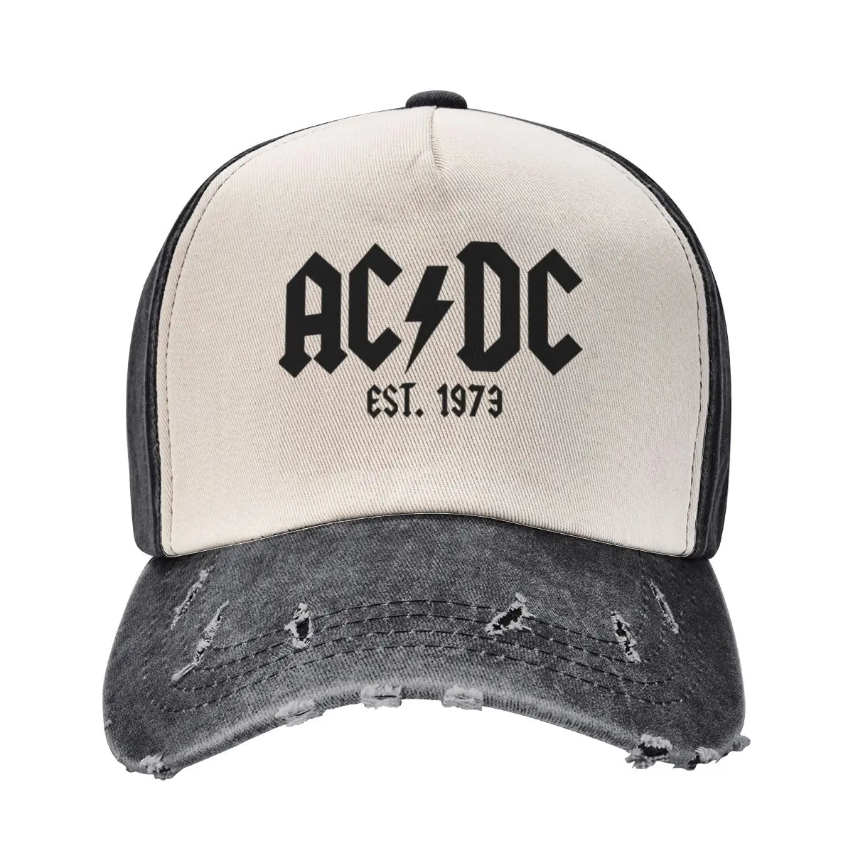 AC-DC Baseball Caps Fashion Distressed Washed Headwear Unisex Style Outdoor Summer Caps Hat