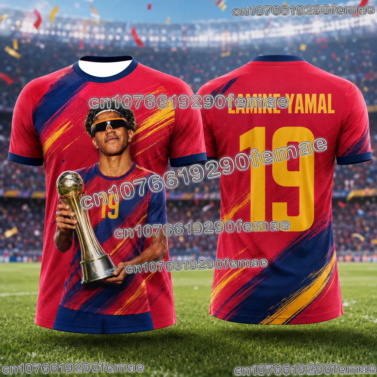 Lamine Yamal No.19 Football Jersey 2026/27 Fan Collection Soccer Shirt Kids Boys Girls Adult Breathable Casual Sportswear