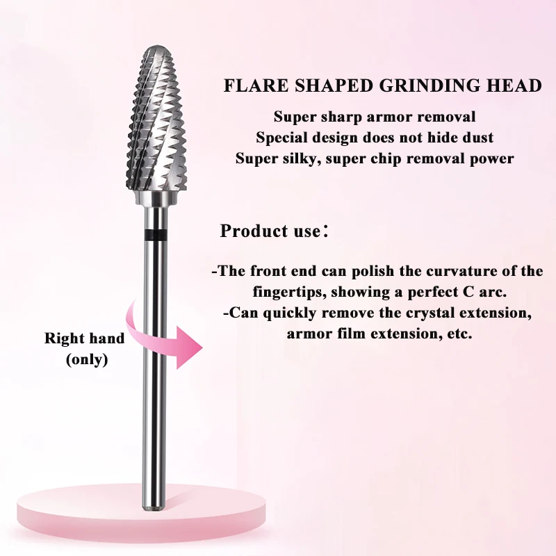 Professional Carbide Tungsten Nail Drill Bit For Hard Thick Gel Removal Acrylic Nail Bit Electric Drills File Manicure Accessory