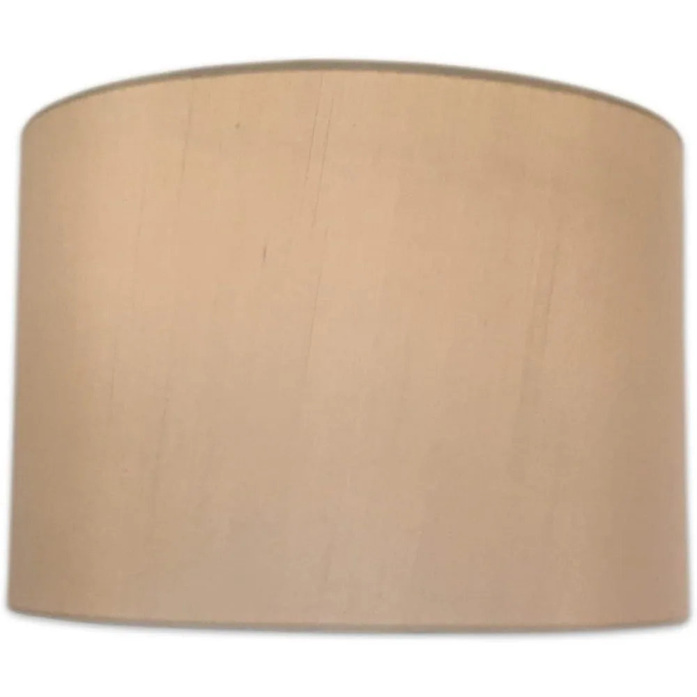 مجموعة ظلال مصابيح ذات غلاف صلب للأسطوانة الضحلة مكونة من 2، 15 × 16 × 10 بوصة، بيج، للإضاءة المنزلية #4
