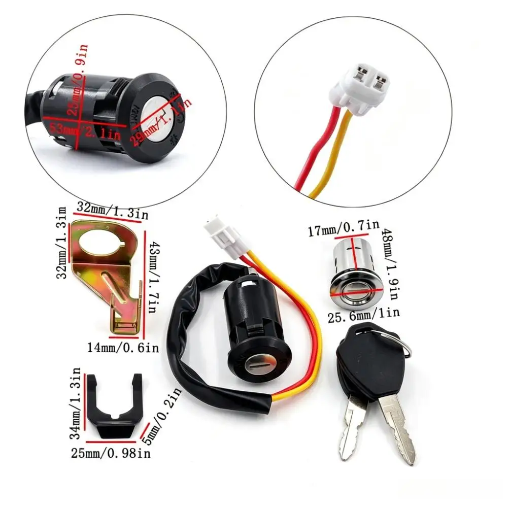 Electric Off-Road Motorcycle Key Set Electric Scooter Ignition And Steering Lock Parts For YOZMA IN10 Electric Bicycle Parts