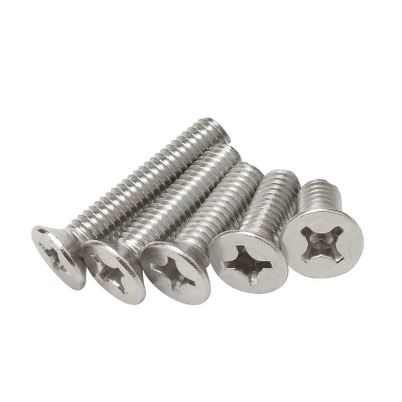 5/10/50Pcs Cross Phillips Flat Countersunk Head Screw M1 M1.2 M1.4 M1.6 M2 M2.5 M3 M3.5 M4 M5 M6 M8 304 Stainless Steel Bolt