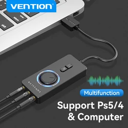 Vention – carte son externe USB vers 3.5mm, adaptateur Audio USB vers écouteurs, Microphone, pour Macbook, ordinateur portable, PS4