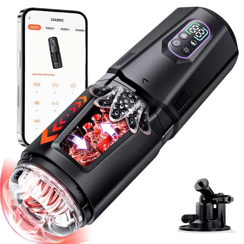 App Control Automatic Rotating Vibrating Male Masturbator Thrusting Licking Sex Machine Stroker Pocket Pussy Sex Toy for Men 18+
