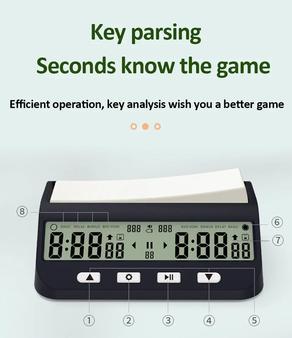 YS9901/YS902 Mehrzweck Tragbare Professionelle Schachuhr Digitale Schachtimer Spieltimer – Detail 9