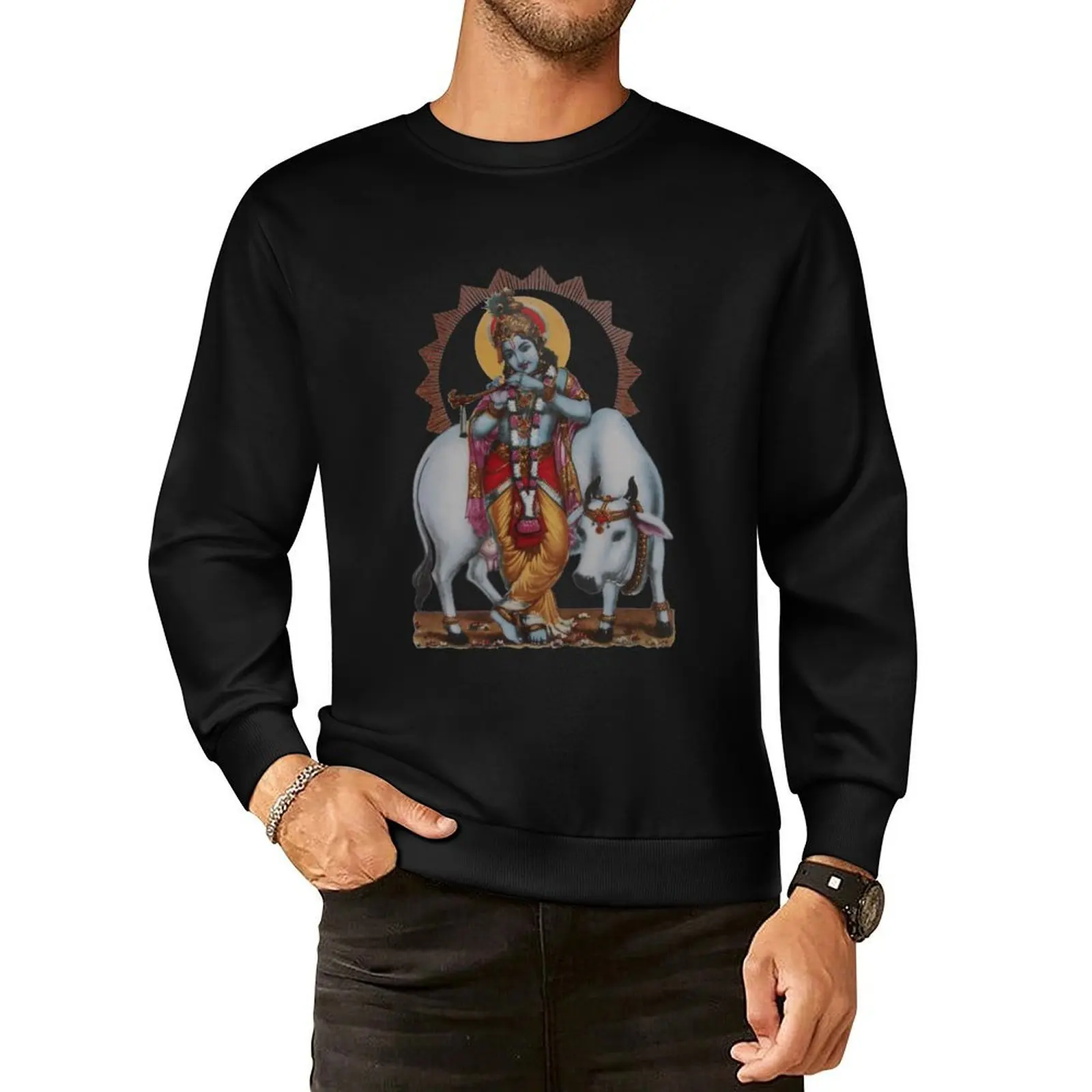 

krishna Pullover Hoodie men wear men clothing autumn sweatshirt male