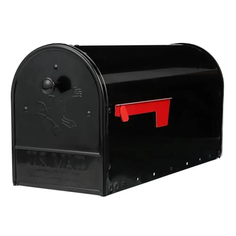 

Mailbox Double Door Large Capacity Black Steel Rust Resistant Rear Access Gibraltar OM160BEC Strong Brace Post Mount Hardware