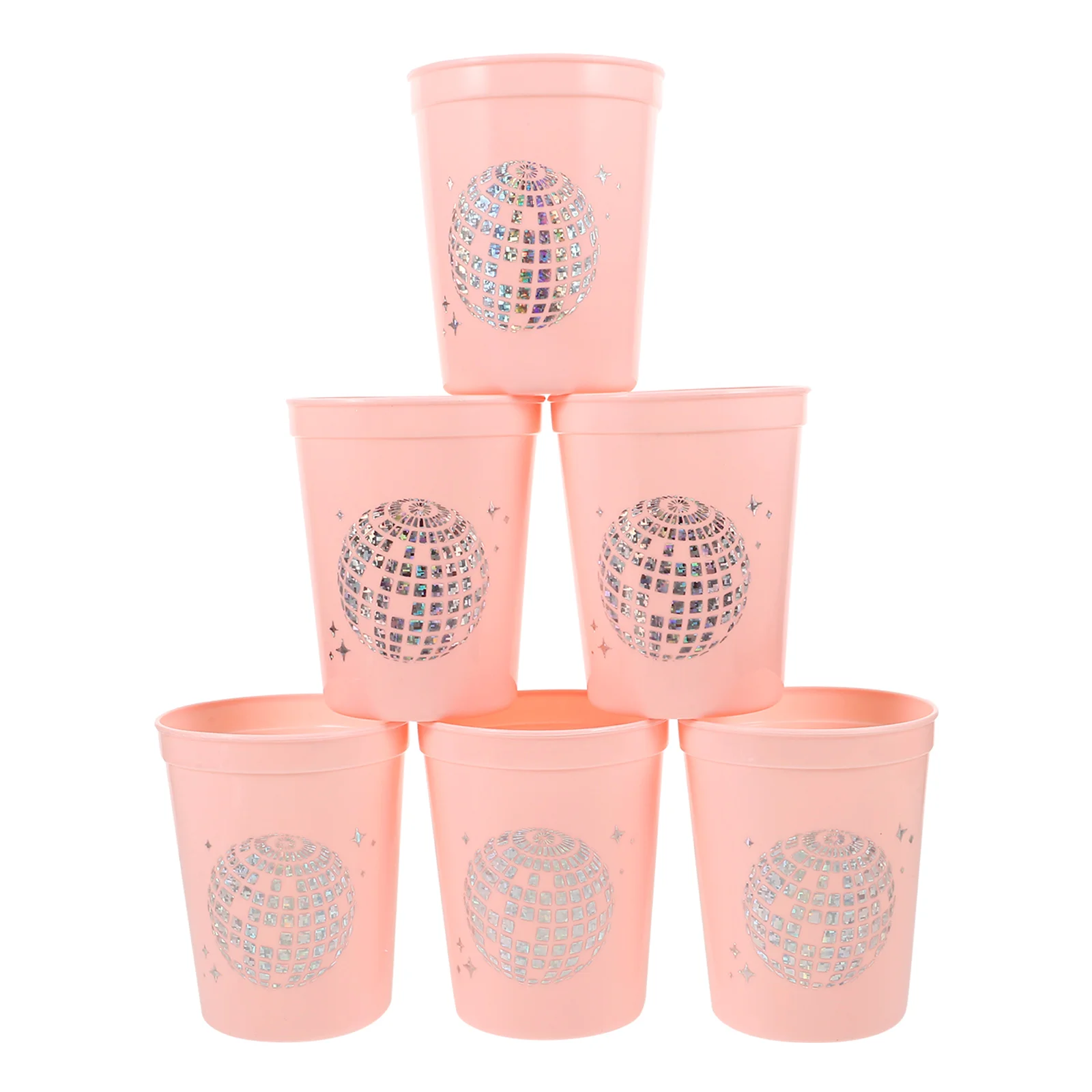 

6 Pcs Plastic Cups 16 Ounce Reusable Party Cups Pink Color Drinking Beverage Water Festive Supplies