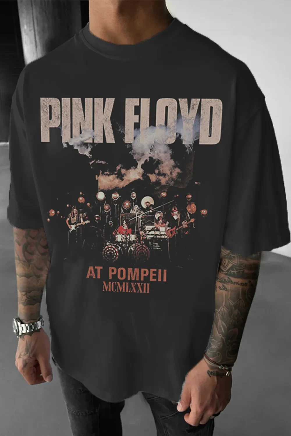 2026 Pop Pink Floyd Grafik Baumwoll-Band-T-Shirt Unisex Sommer Kurzarm Mode Marken-Shirt Luxus Casual Vintage Tee – Detail 5