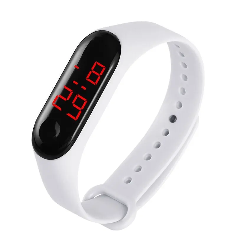 SH008 Student Gift Led Bracelet Watch Button Children Men and Women Student Movement Gift Watch Simple Display Time Function Run