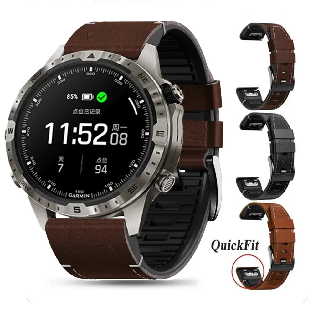 

Ремешок для часов QuickFit, силиконовый кожаный браслет для смарт-часов Epix Gen 2, 26 дюймов, 22 мм, для браслетов Garmin Fenix 6X 6 7X 7 Pro 5X 5 Plus