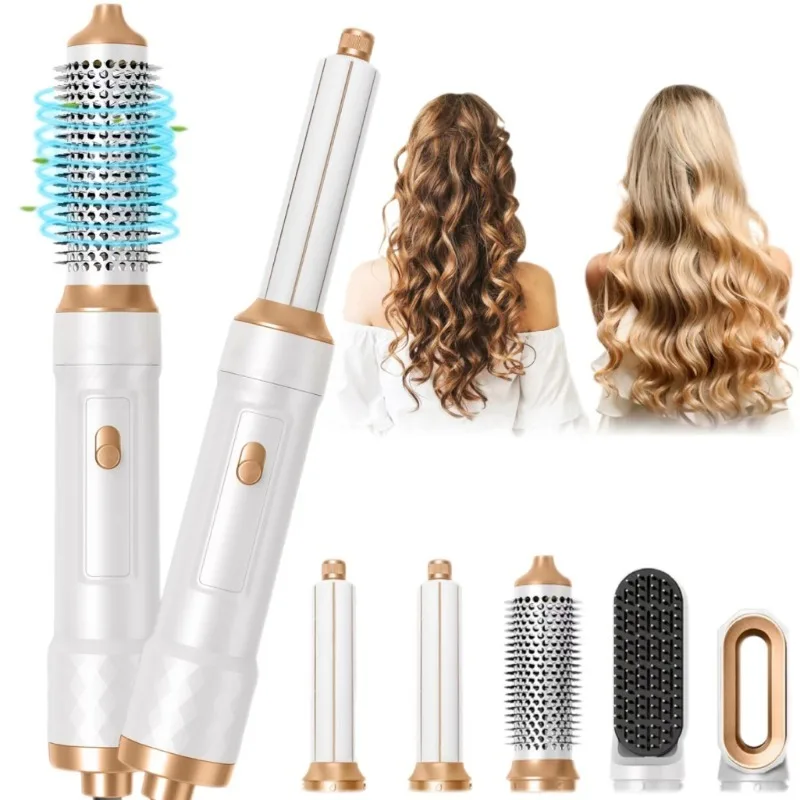 

5 in 1 Hair Dryer Hot Comb Set Multifunctional Curling Iron Hair Straightener Styling Tool Automatic Heating Brush for Household