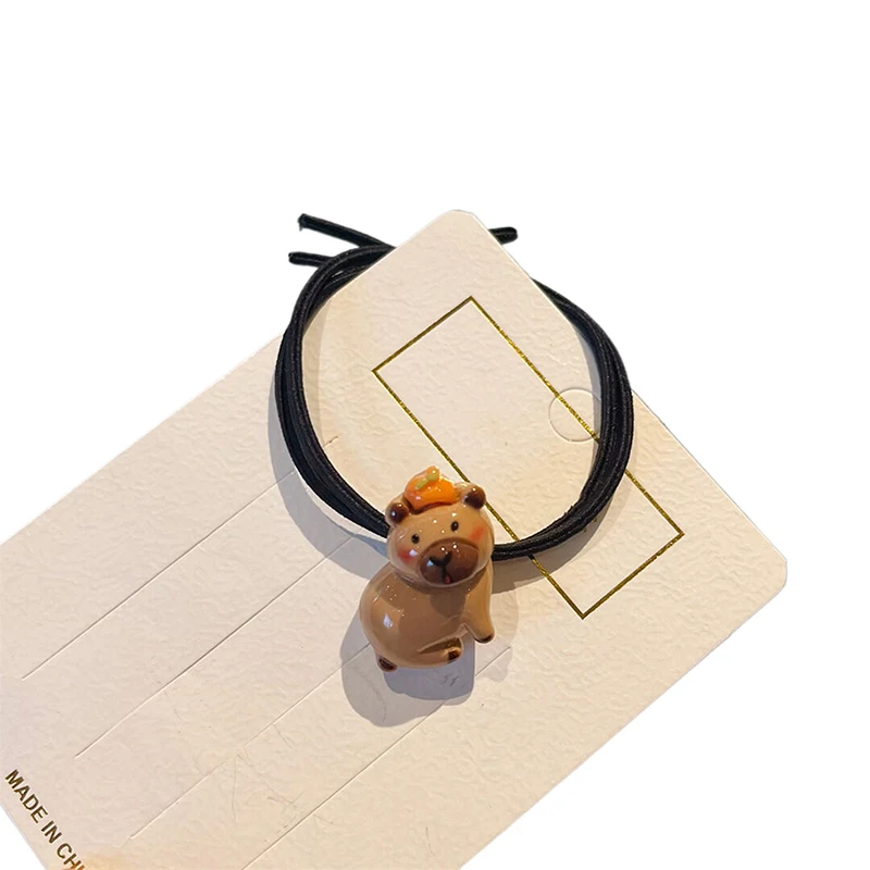 Cartoon Cute Capybara Hair Clip Hair Rope Kawaii Animal Hairpins Barrettes Resin Capybara Bangs Clip For Girl Hair Accessories