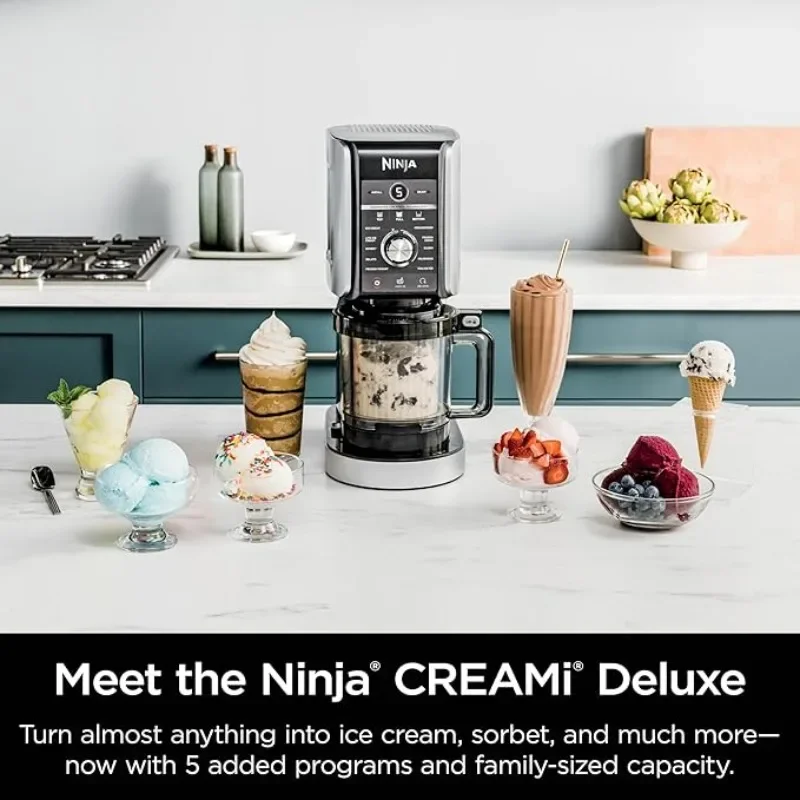 Ninja CREAMi Deluxe 11-in-1 Ice Cream & Frozen Treat Maker for Ice Cream, Sorbet, Milkshakes, Frozen Yogurt, & More, 11 Programs