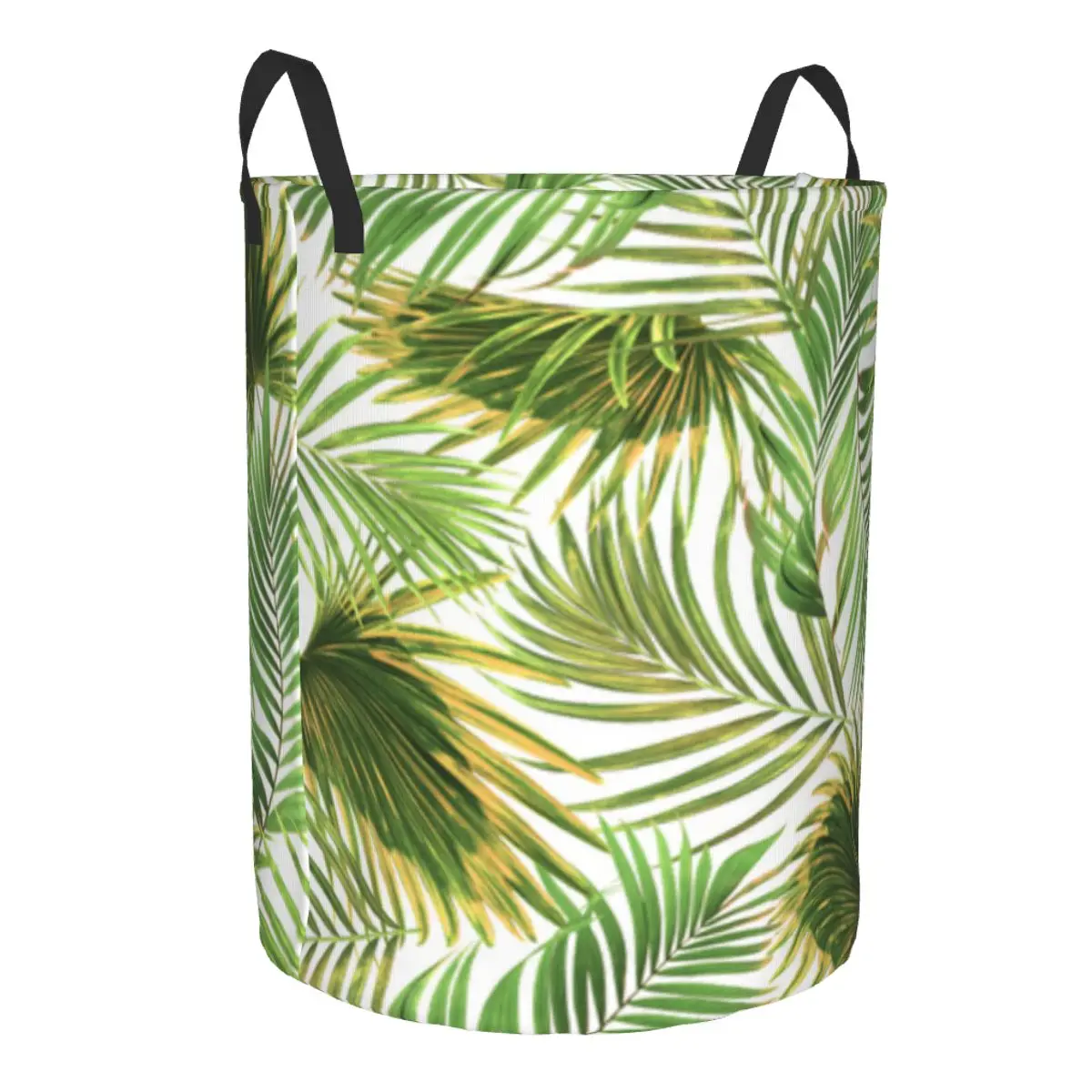 Leaves Of Palm Tree Waterproof Storage Bag Household Dirty Laundry Basket Folding Bucket Clothes Organizer