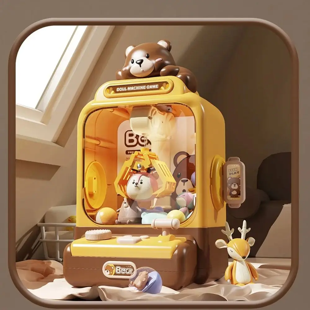 

Cartoon Animals Design Mini Clip Doll Machine Electronic Music Candy Vending Machine Toy Strong Grip Multi-functional