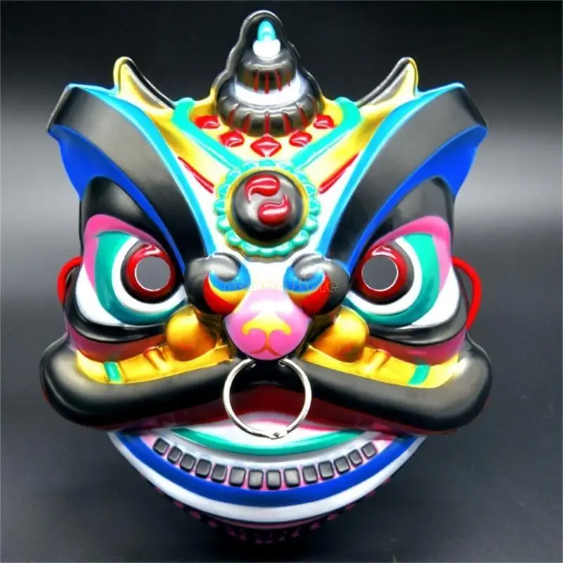 31BF Lion Dance Mask Chinese Lion Dance Costume Mask For Women Men Cosplay Party Photography Halloween Decoration Mask