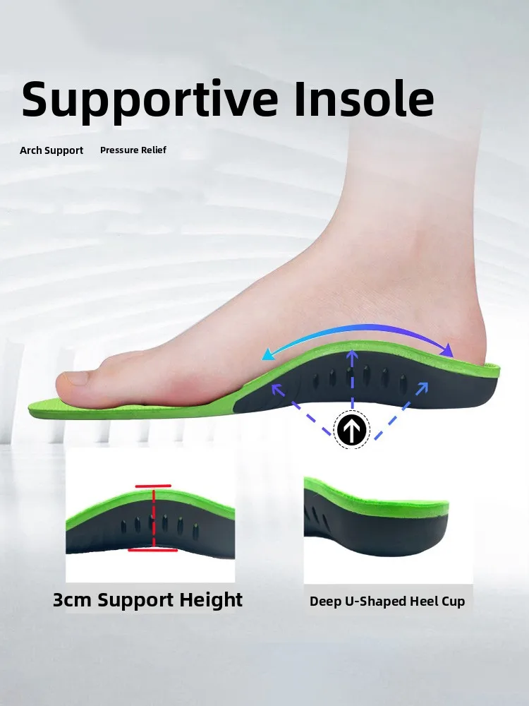Arch Support Pad Flat Foot Inward Correction Shock Absorption Breathable Long Standing Men Women Correct Footwear Arch Correc...
