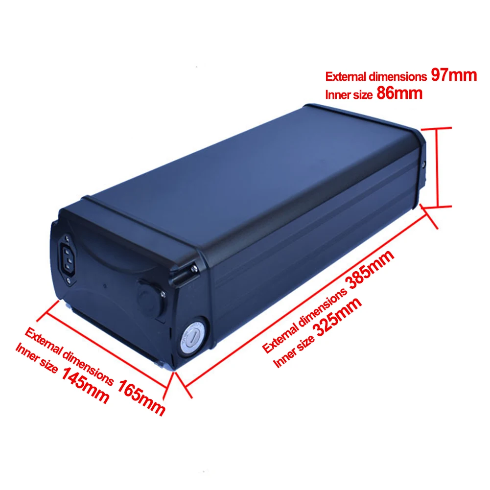 1pc Rear Tailstock Battery Box Case With Reflective Strips For Electric Bike E-Bike Foldable E-Bike 48V Rear Tail Rack Batteries