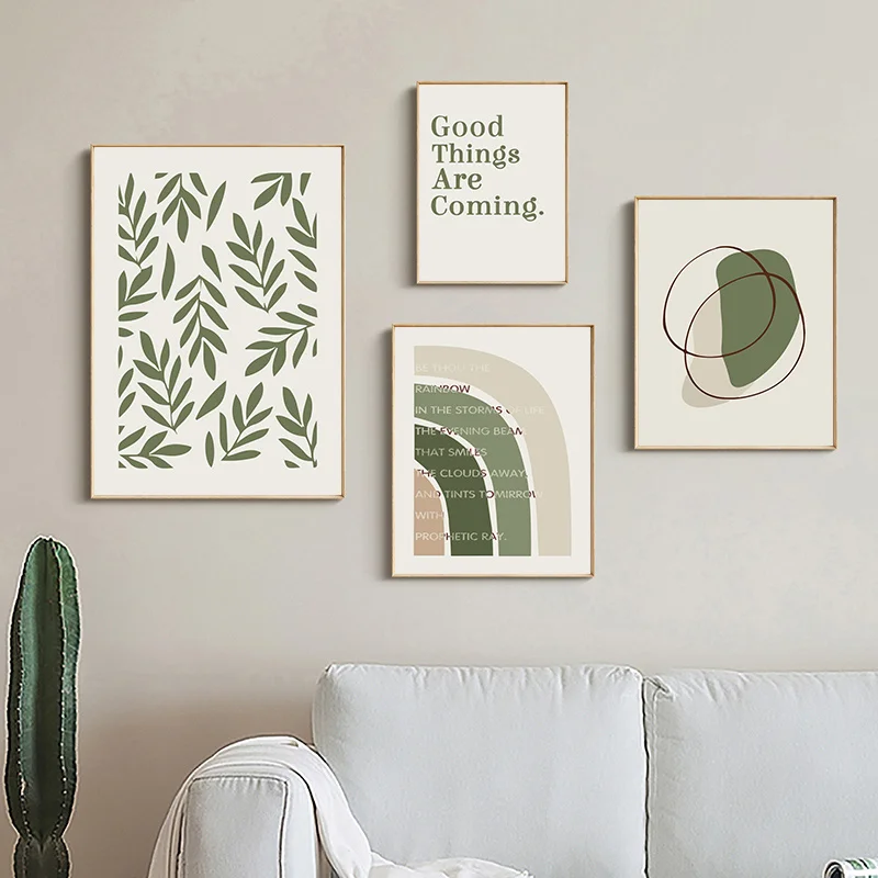 

Minimalist Abstract Floral Canvas Poster Wall Art Print, Modern Living Room and Bedroom Home Decoration, Frameless