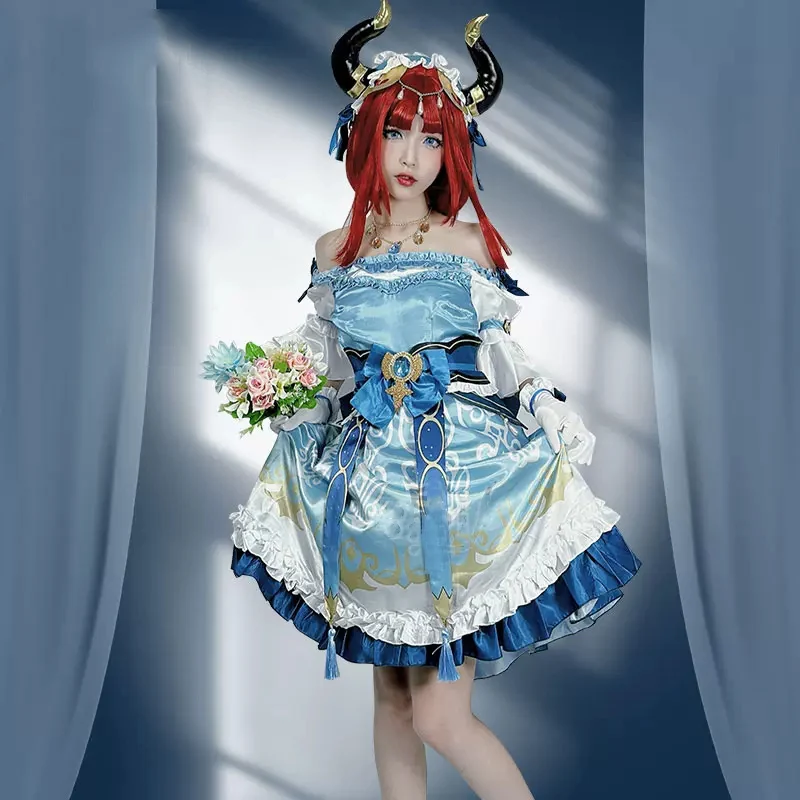 Cos Genshin Impact Anime Game Cosplay Nilou Character Anime Dress Cute Style Customisable Full Set Spot Goods