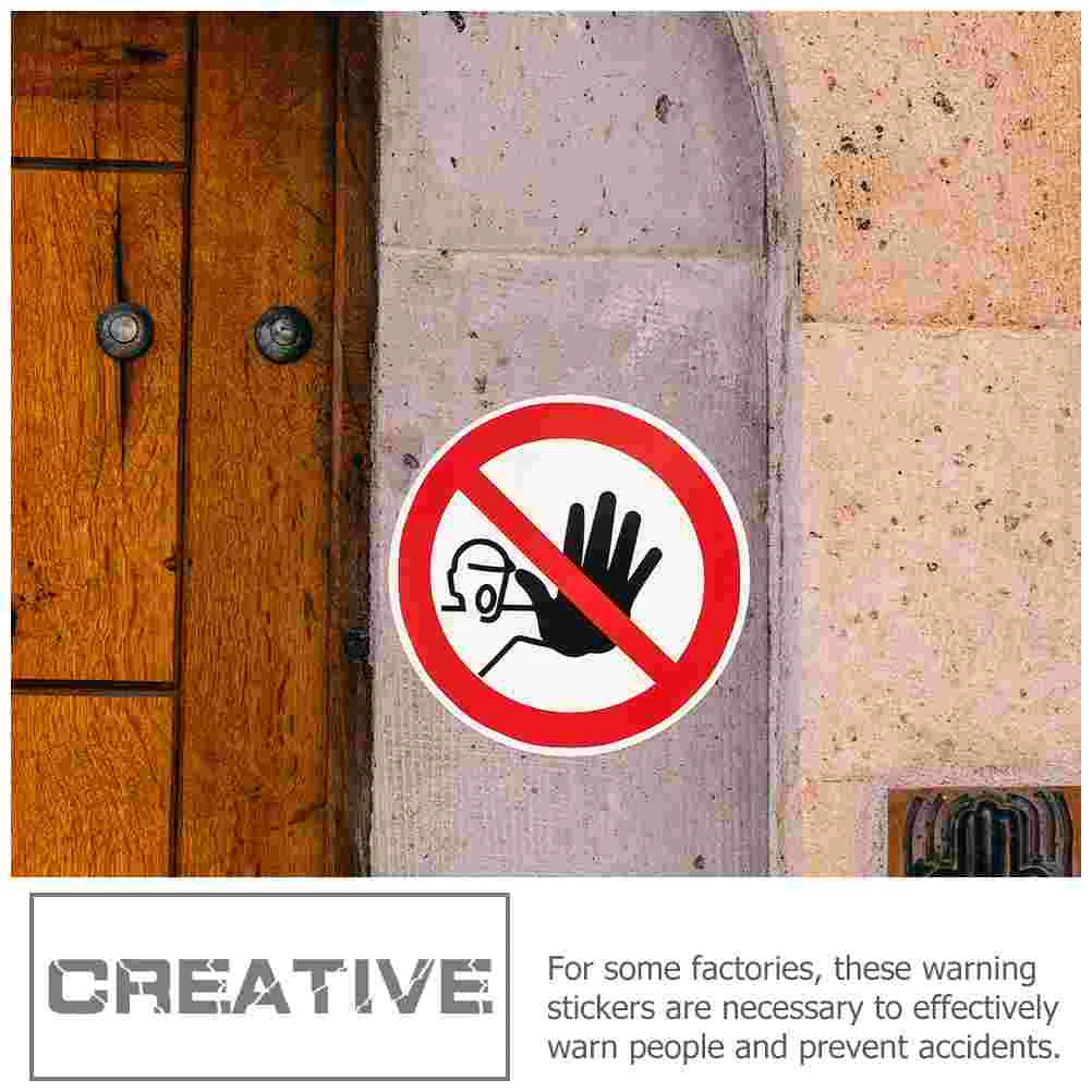 5 Pcs Warning Stickers Safety No Entrance Sign Caution Danger Decal Label Labels Machine Decals