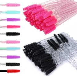 50 pcs Silicone Crystal Mascara Wands Applicator Disposable Eyelash Brushes Comb For Women Makeup Spoolie Brush Beauty Tools