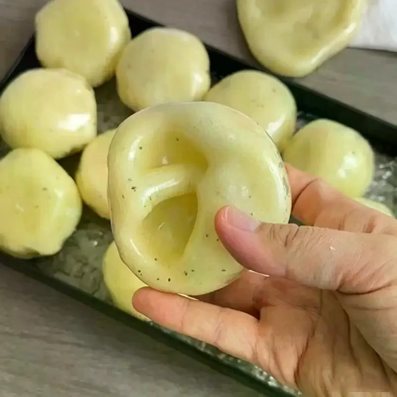 Realistic Mashed Potato Squeeze Ball, Textured Crinkle Sound Stress Relief Squeeze Toy, Sensory Fidget Toys Relaxing Gifts view 3