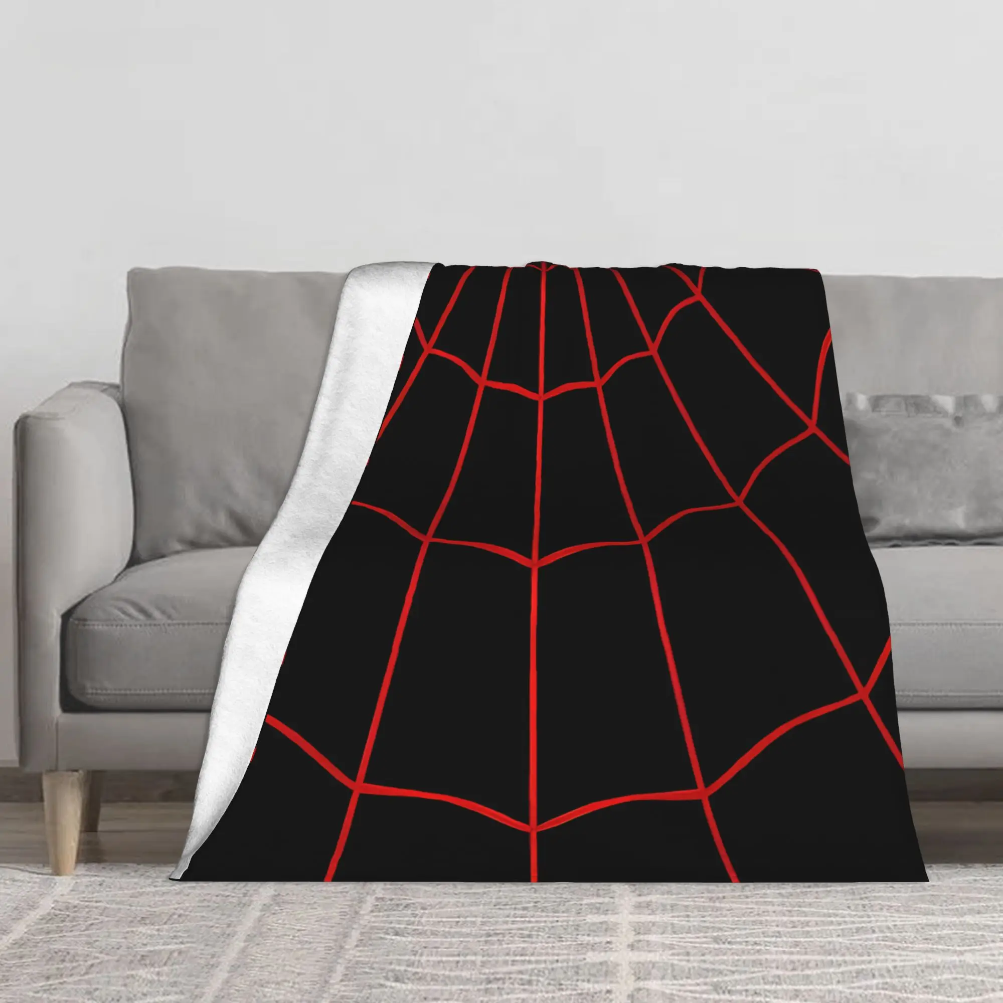 1PC Spider Web Red Black  Blanket Throw Blanket Novelty Warm Blanket All Season Gift