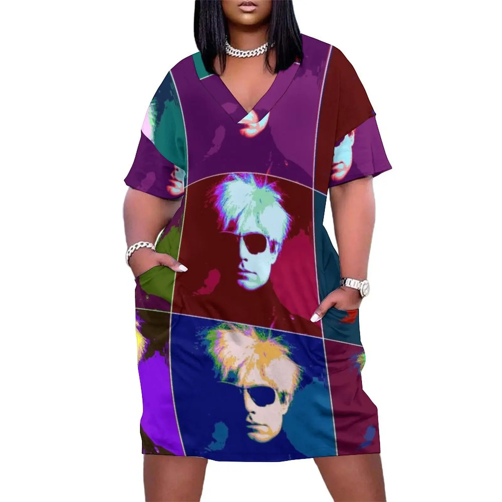 Andy Warhol Pop Art Loose Pocket Dress clothes for woman fairy dress