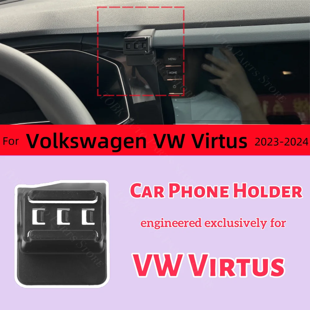 Soporte magnético de teléfono para Volkswagen VW Virtus 2023 2024, carga inalámbrica, Base de soporte fijo especial, accesorios de montaje MagSafe